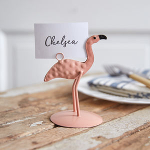 Flamingo Place Card Holder - Box of 4 3'' dia. x 5''H